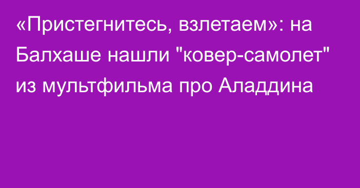 «Пристегнитесь, взлетаем»: на Балхаше нашли 