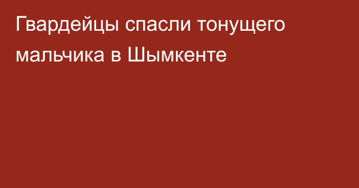 Гвардейцы спасли тонущего мальчика в Шымкенте