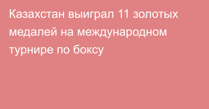 Казахстан выиграл 11 золотых медалей на международном турнире по боксу