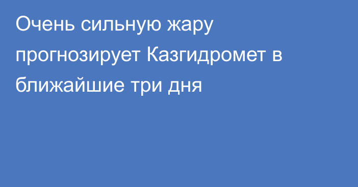 Очень сильную жару прогнозирует Казгидромет в ближайшие три дня