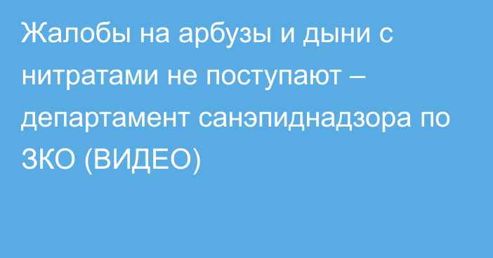 Жалобы на арбузы и дыни с нитратами не поступают – департамент санэпиднадзора по ЗКО (ВИДЕО)