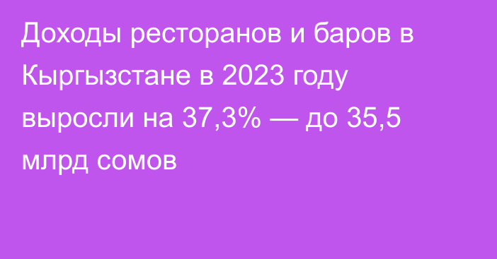 Доходы ресторанов и баров в Кыргызстане в 2023 году выросли на 37,3% — до 35,5 млрд сомов