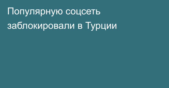 Популярную соцсеть заблокировали в Турции