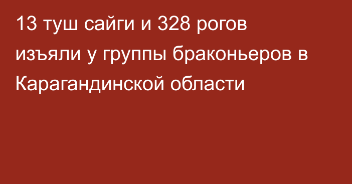 13 туш сайги и 328 рогов изъяли у группы браконьеров в Карагандинской области