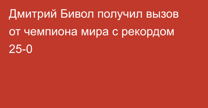 Дмитрий Бивол получил вызов от чемпиона мира с рекордом 25-0