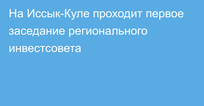 На Иссык-Куле проходит первое заседание регионального инвестсовета