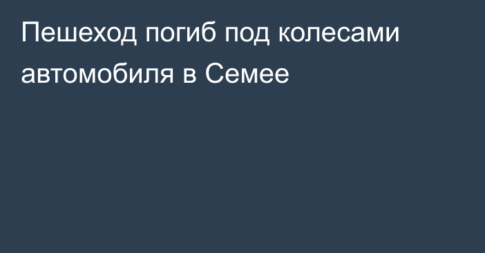 Пешеход погиб под колесами автомобиля в Семее