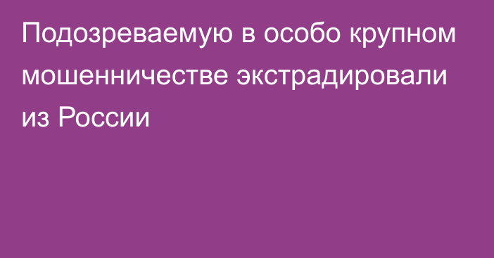 Подозреваемую в особо крупном мошенничестве экстрадировали из России