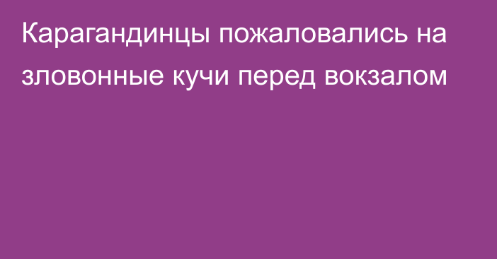 Карагандинцы пожаловались на зловонные кучи перед вокзалом