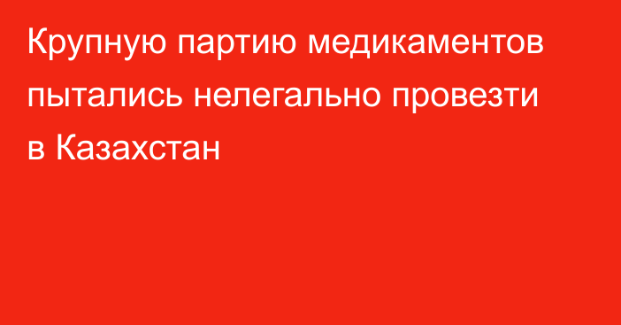 Крупную партию медикаментов пытались нелегально провезти в Казахстан