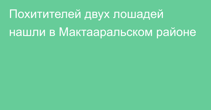 Похитителей двух лошадей нашли в Мактааральском районе