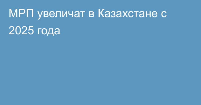 МРП увеличат в Казахстане с 2025 года