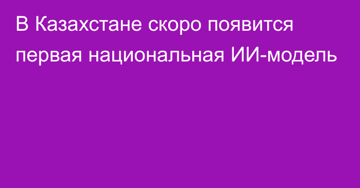 В Казахстане скоро появится первая национальная ИИ-модель