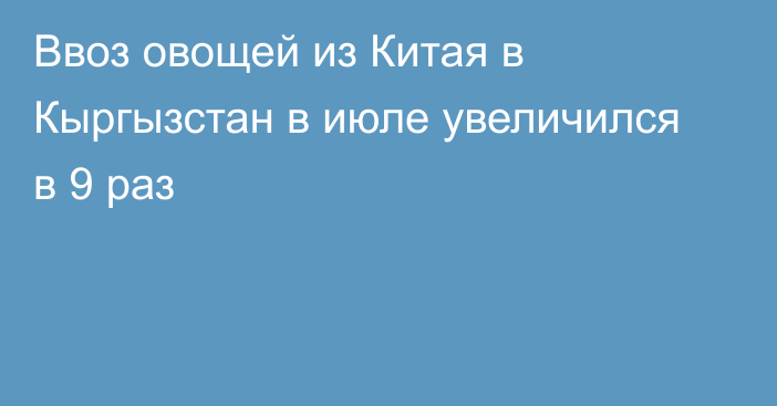 Ввоз овощей из Китая в Кыргызстан в июле увеличился в 9 раз