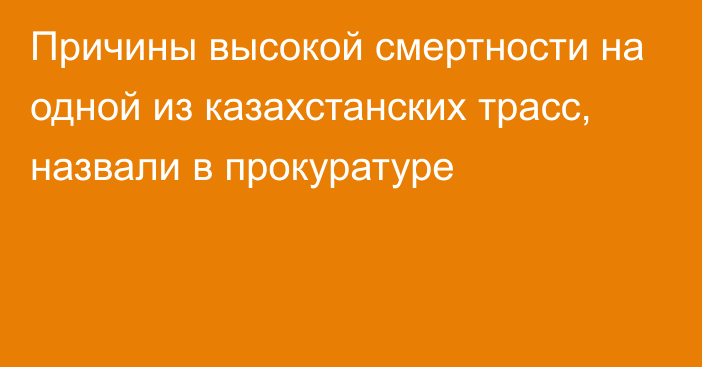 Причины высокой смертности на одной из казахстанских трасс, назвали в прокуратуре