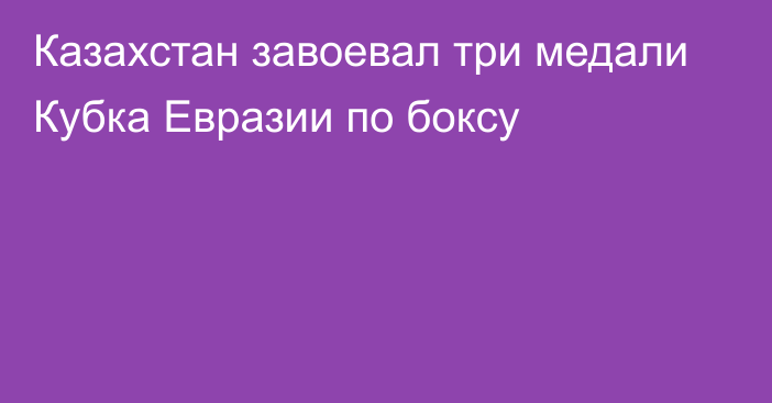 Казахстан завоевал три медали Кубка Евразии по боксу