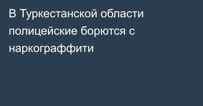 В Туркестанской области полицейские борются с наркограффити