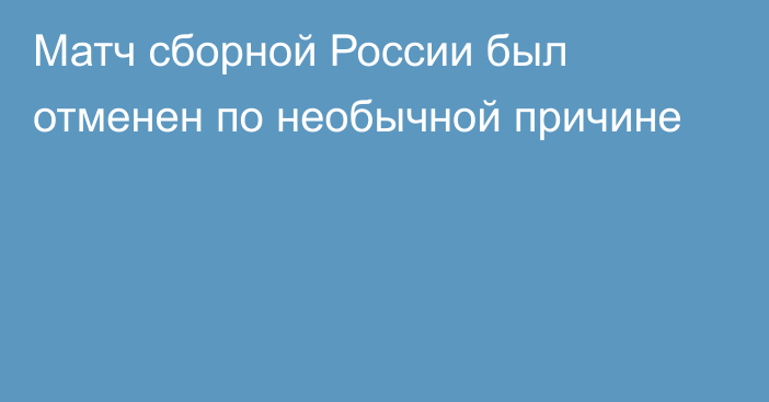 Матч сборной России был отменен по необычной причине