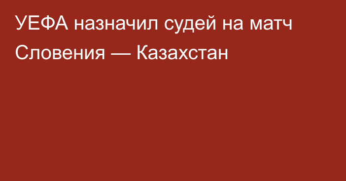 УЕФА назначил судей на матч Словения — Казахстан