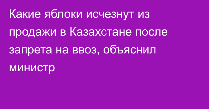 Какие яблоки исчезнут из продажи в Казахстане после запрета на ввоз, объяснил министр