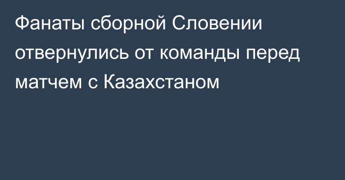 Фанаты сборной Словении отвернулись от команды перед матчем с Казахстаном