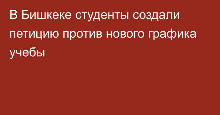 В Бишкеке студенты создали петицию против нового графика учебы