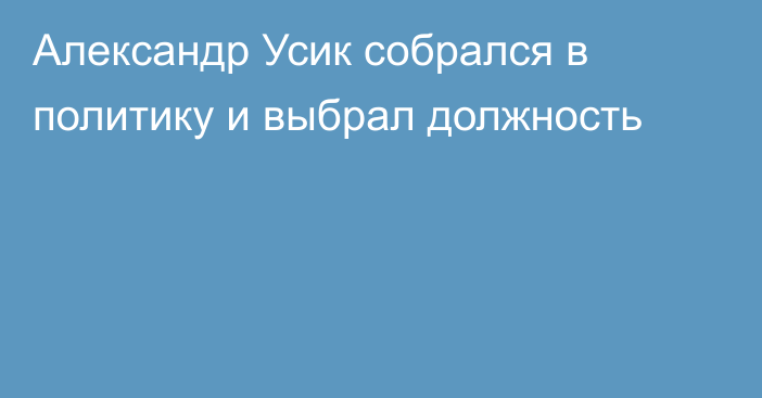 Александр Усик собрался в политику и выбрал должность