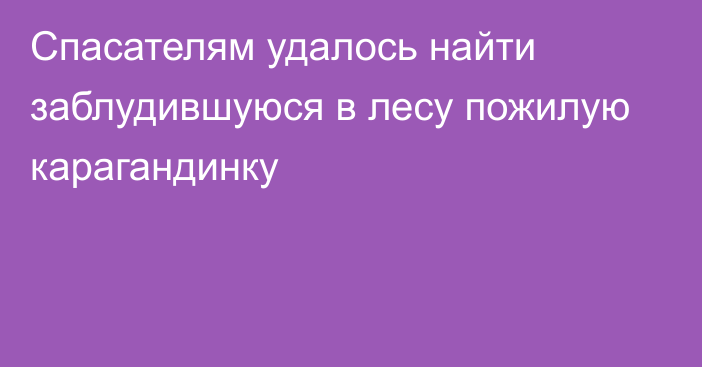 Спасателям удалось найти заблудившуюся в лесу пожилую карагандинку