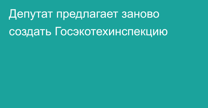 Депутат предлагает заново создать Госэкотехинспекцию