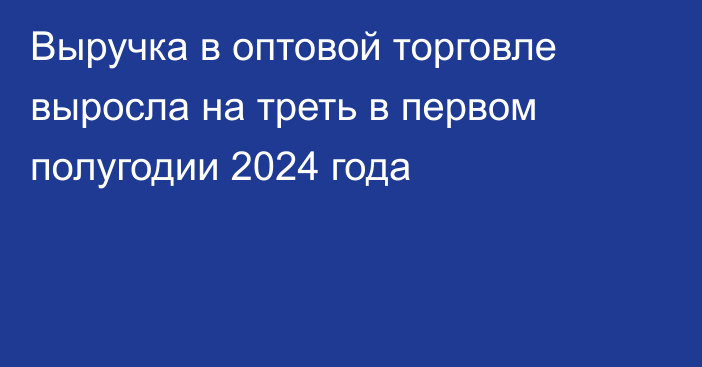 Выручка в оптовой торговле выросла на треть в первом полугодии 2024 года