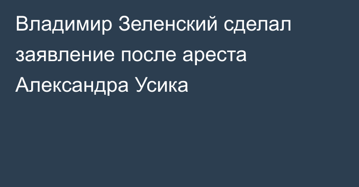 Владимир Зеленский сделал заявление после ареста Александра Усика