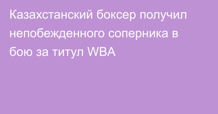 Казахстанский боксер получил непобежденного соперника в бою за титул WBA