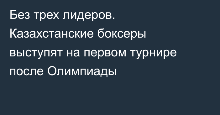 Без трех лидеров. Казахстанские боксеры выступят на первом турнире после Олимпиады