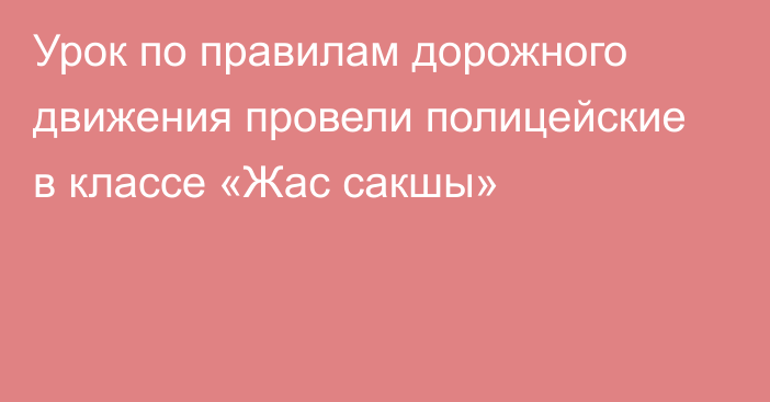 Урок по правилам дорожного движения провели полицейские в классе «Жас сакшы»