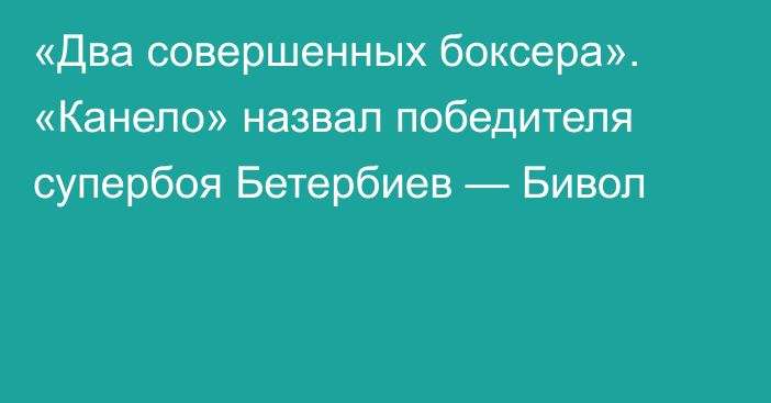 «Два совершенных боксера». «Канело» назвал победителя супербоя Бетербиев — Бивол