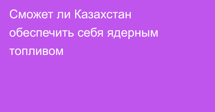 Сможет ли Казахстан обеспечить себя ядерным топливом