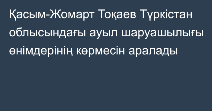 Қасым-Жомарт Тоқаев Түркістан облысындағы ауыл шаруашылығы өнімдерінің көрмесін аралады