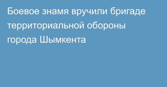 Боевое знамя вручили бригаде территориальной обороны города Шымкента