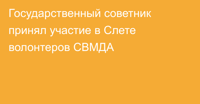 Государственный советник принял участие в Слете волонтеров СВМДА