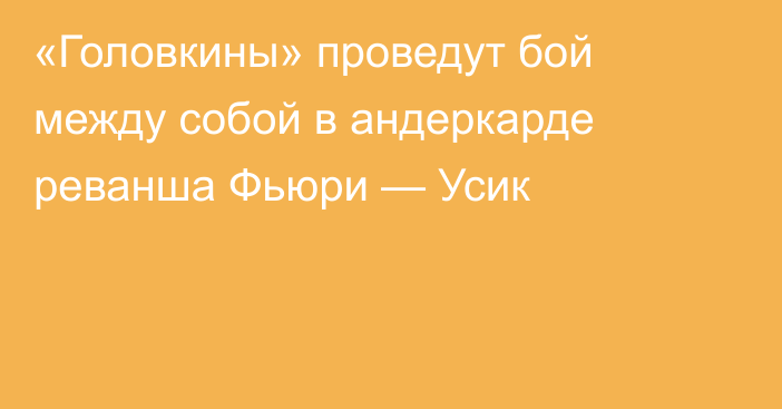 «Головкины» проведут бой между собой в андеркарде реванша Фьюри — Усик