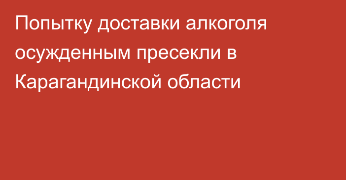 Попытку доставки алкоголя осужденным пресекли в Карагандинской области