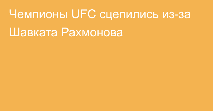 Чемпионы UFC сцепились из-за Шавката Рахмонова