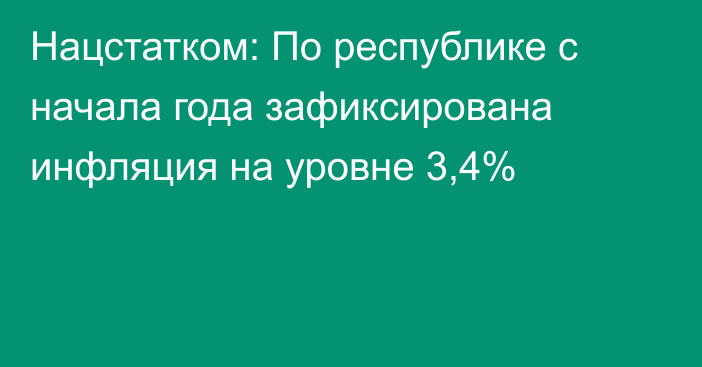 Нацстатком: По республике с начала года зафиксирована инфляция на уровне 3,4%