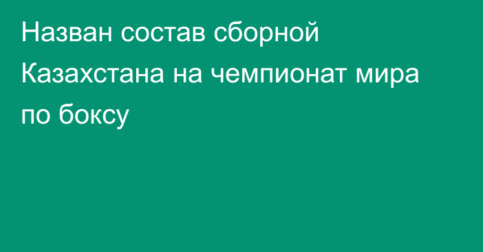 Назван состав сборной Казахстана на чемпионат мира по боксу