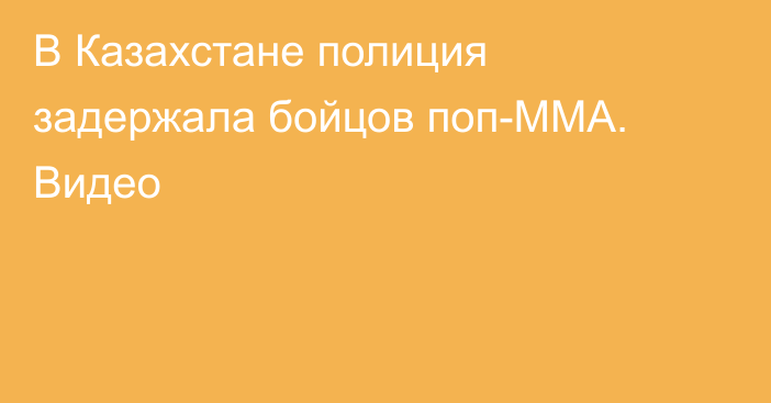 В Казахстане полиция задержала бойцов поп-ММА. Видео