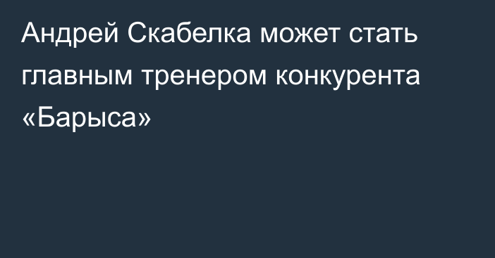 Андрей Скабелка может стать главным тренером конкурента «Барыса»