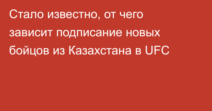 Стало известно, от чего зависит подписание новых бойцов из Казахстана в UFC