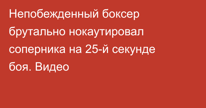 Непобежденный боксер брутально нокаутировал соперника на 25-й секунде боя. Видео