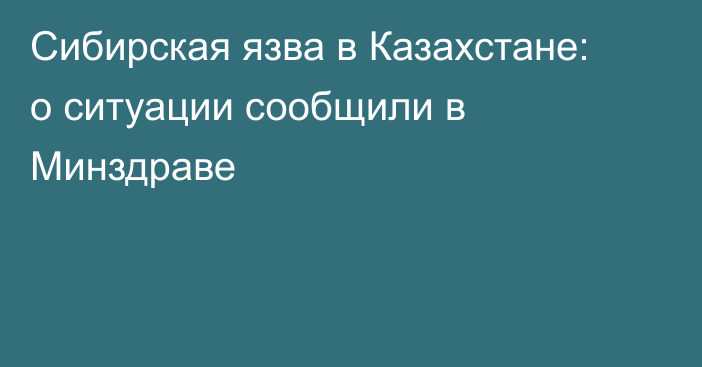 Сибирская язва в Казахстане: о ситуации сообщили в Минздраве