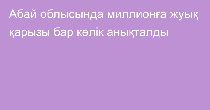 Абай облысында миллионға жуық қарызы бар көлік анықталды